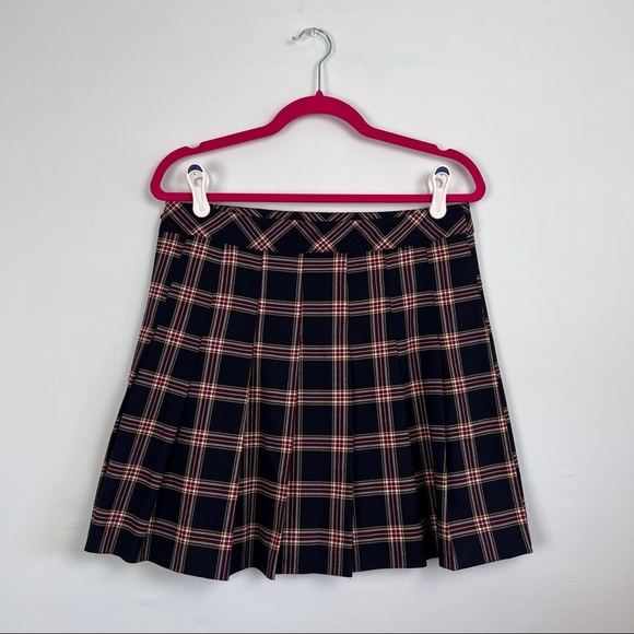 H&M Plaid Pleated Mini Skirt High Waist 10 - Picture 2 of 5